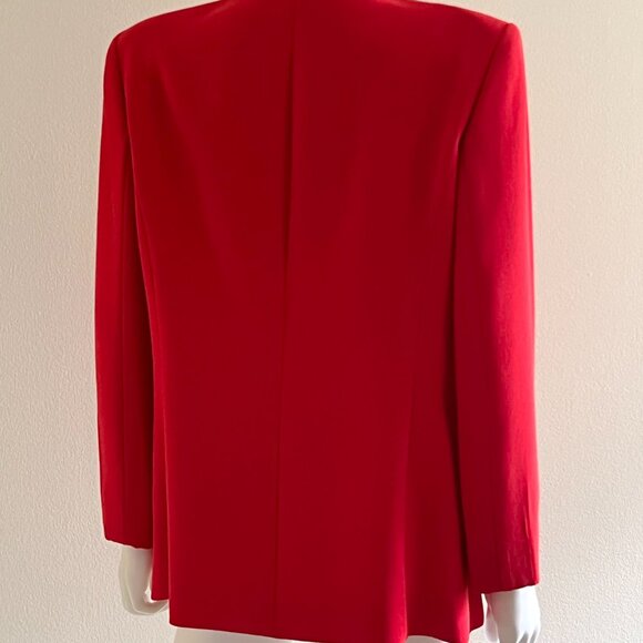 ELIE TAHARI High End Tailored Structured Red Blazer Jacket, 14 - Picture 4 of 9